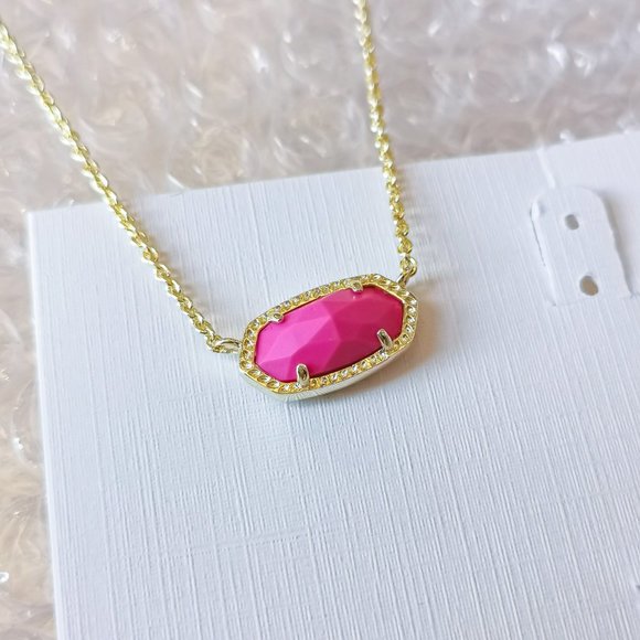 KENDRA SCOTT Elisa Magenta Pendant Gold Necklace - Picture 3 of 3